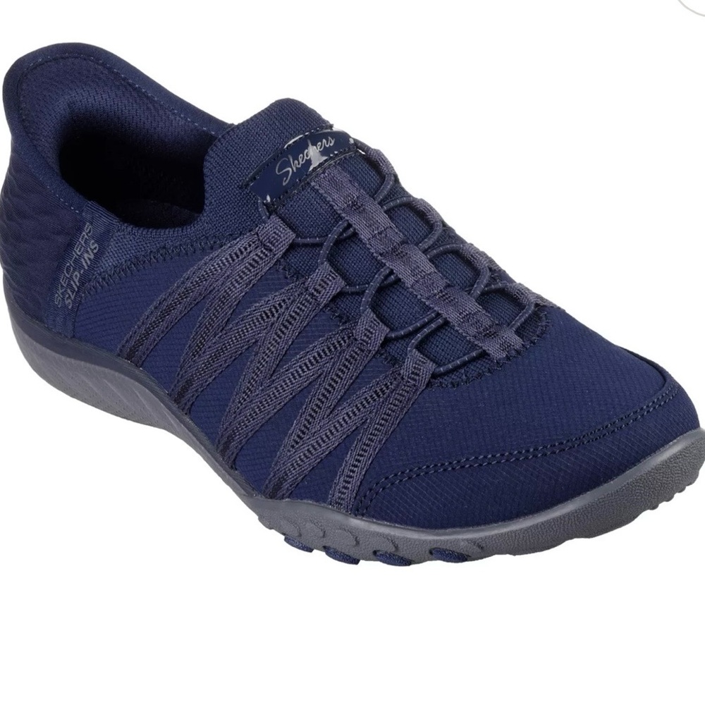 Skechers Slip-Ins Breathe Easy Roll With Me Navy Blue Sneakers Shoes - Picture 1 of 5